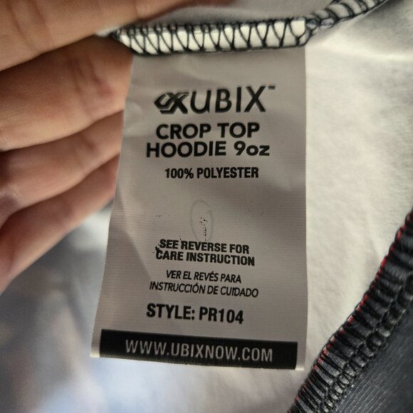 Ubix Now Women's UFC Graphic Crop Hoodie Pullover Black Women's XL New w/o Tags - Picture 5 of 14